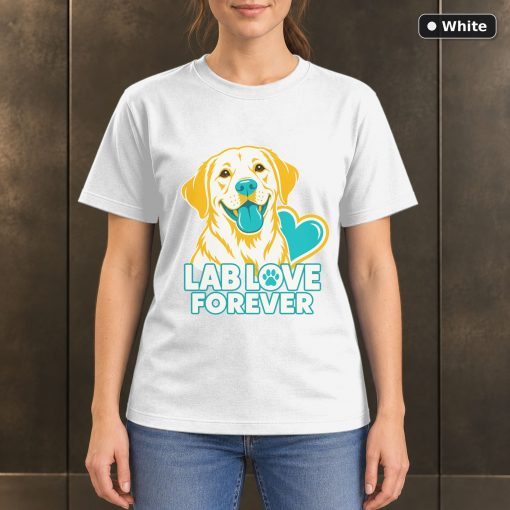 Lab Love Forever T-Shirt, Colorful Labrador Retriever Graphic 6