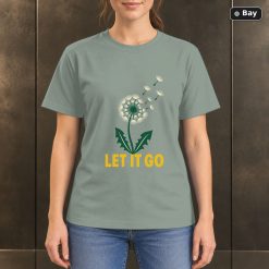 Let It Go Dandelion T-Shirt, Minimalist Botanical Graphic