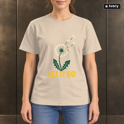 Let It Go Dandelion T-Shirt, Minimalist Botanical Graphic 2