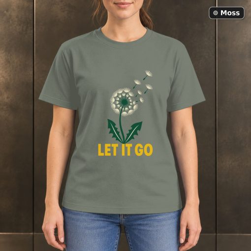 Let It Go Dandelion T-Shirt, Minimalist Botanical Graphic 3