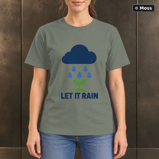 Let It Rain Rain Cloud T-Shirt, Minimalist Nature Graphic 3