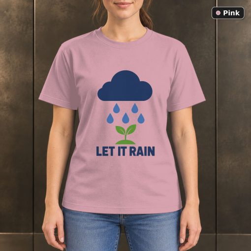 Let It Rain Rain Cloud T-Shirt, Minimalist Nature Graphic 4