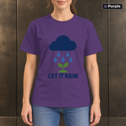 Let It Rain Rain Cloud T-Shirt, Minimalist Nature Graphic 5