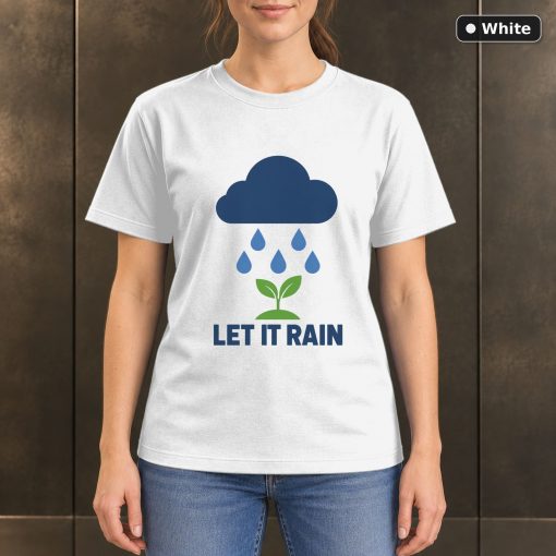 Let It Rain Rain Cloud T-Shirt, Minimalist Nature Graphic 6