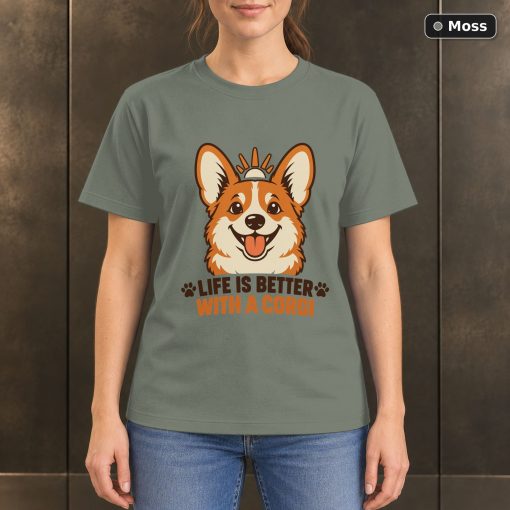 Life Is Better With a Corgi T-Shirt, Minimalist Dog Graphic 3