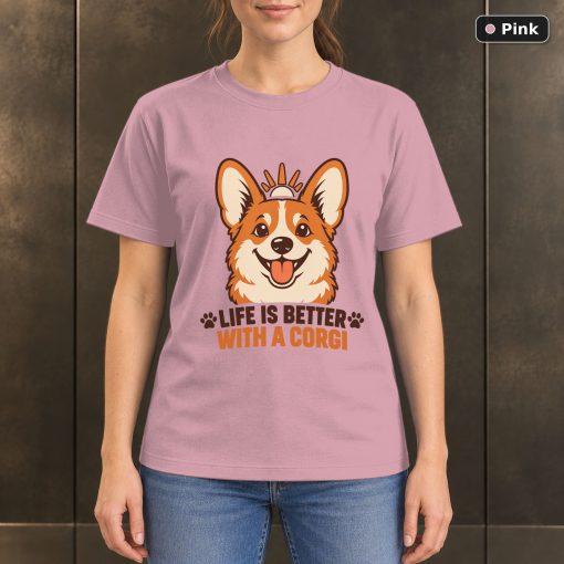 Life Is Better With a Corgi T-Shirt, Minimalist Dog Graphic 4