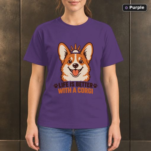 Life Is Better With a Corgi T-Shirt, Minimalist Dog Graphic 5