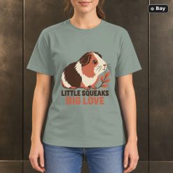 Little Squeaks Big Love Guinea Pig T-Shirt, Minimalist Pet Graphic Little Squeaks Big Love Guinea Pig T-Shirt, Minimalist Pet Graphic