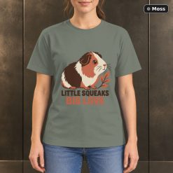 Little Squeaks Big Love Guinea Pig T-Shirt, Minimalist Pet Graphic 8