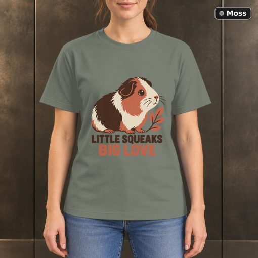 Little Squeaks Big Love Guinea Pig T-Shirt, Minimalist Pet Graphic 3