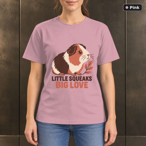 Little Squeaks Big Love Guinea Pig T-Shirt, Minimalist Pet Graphic 4