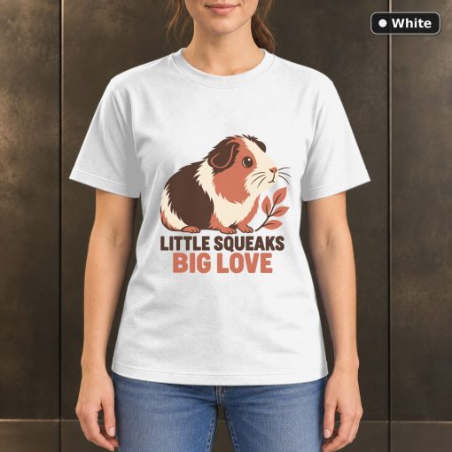 Little Squeaks Big Love Guinea Pig T-Shirt, Minimalist Pet Graphic 6