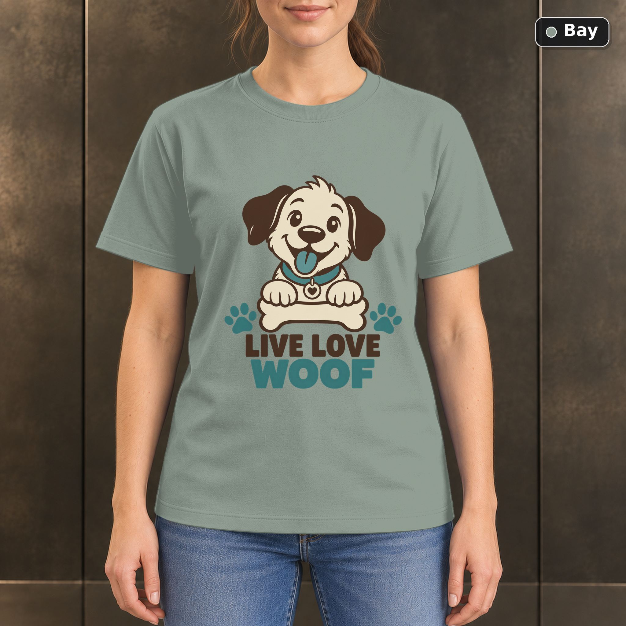 Live Love Woof Dog T-Shirt, Minimalist Pet Lover Graphic Live Love Woof Dog T-Shirt, Minimalist Pet Lover Graphic