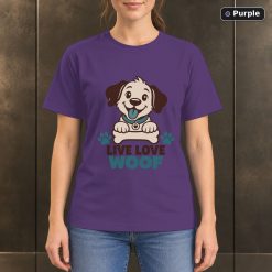 Live Love Woof Dog T-Shirt, Minimalist Pet Lover Graphic 10