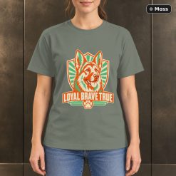 Loyal Brave True T-Shirt, Colorful German Shepherd Graphic 8