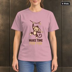 Make Time for Fun Monkey T-Shirt, Minimalist Animal Graphic 9