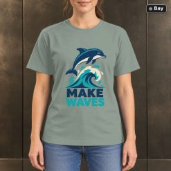 Make Waves Dolphin T-Shirt, Minimalist Ocean Animal Graphic Make Waves Dolphin T-Shirt, Minimalist Ocean Animal Graphic