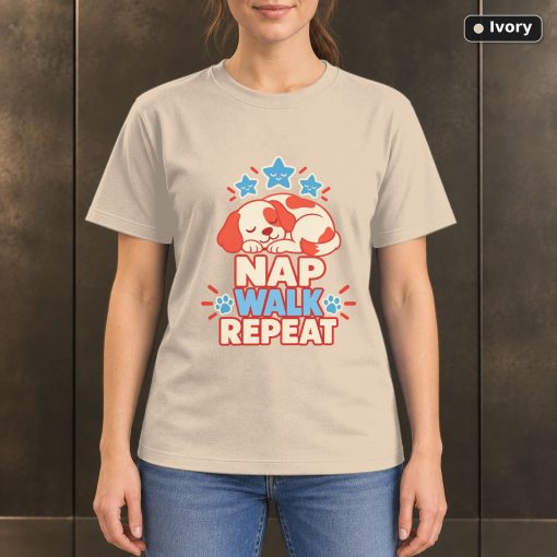 Nap Walk Repeat T-Shirt, Sleeping Dog Graphic 2