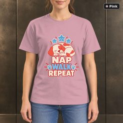 Nap Walk Repeat T-Shirt, Sleeping Dog Graphic 9