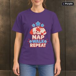 Nap Walk Repeat T-Shirt, Sleeping Dog Graphic 10