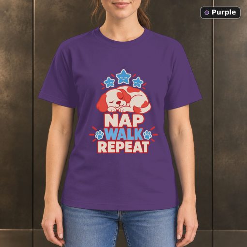 Nap Walk Repeat T-Shirt, Sleeping Dog Graphic 5