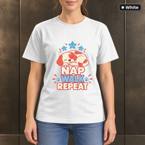 Nap Walk Repeat T-Shirt, Sleeping Dog Graphic 6