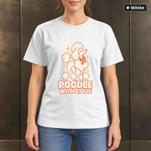 Poodle With Style T-Shirt, Colorful Poodle Dog Graphic 6