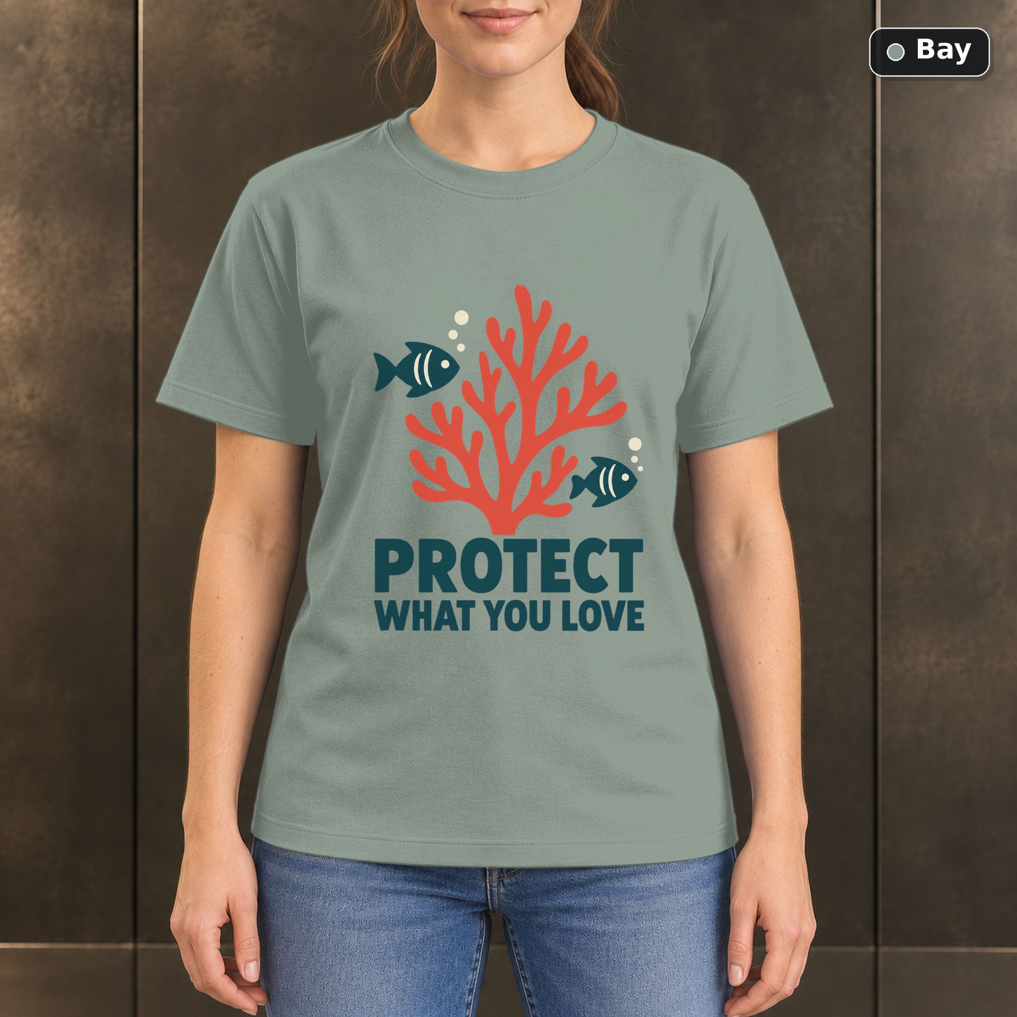 Protect What You Love Coral Reef T-Shirt, Minimalist Ocean Graphic Protect What You Love Coral Reef T-Shirt, Minimalist Ocean Graphic