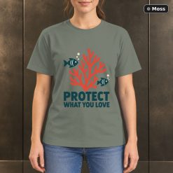 Protect What You Love Coral Reef T-Shirt, Minimalist Ocean Graphic 8