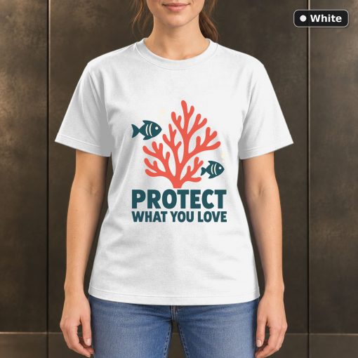 Protect What You Love Coral Reef T-Shirt, Minimalist Ocean Graphic 6