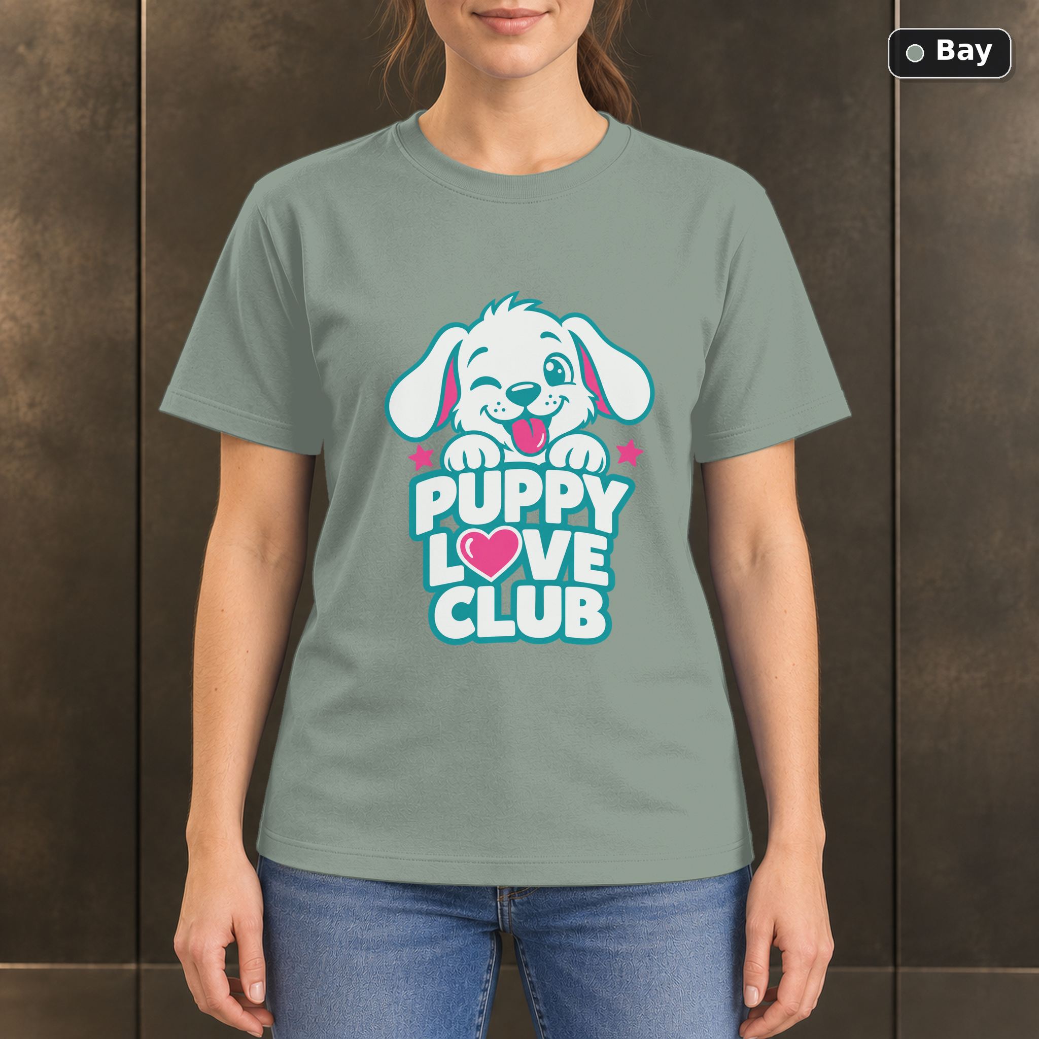 Puppy Love Club T-Shirt, Colorful Dog Lover Graphic Puppy Love Club T-Shirt, Colorful Dog Lover Graphic