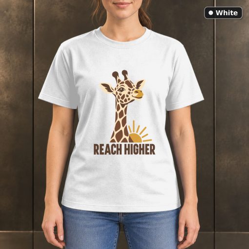 Reach Higher Giraffe T-Shirt, Minimalist Wildlife Graphic 6