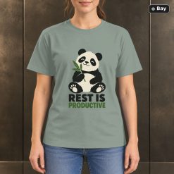 Rest Is Productive Panda T-Shirt, Minimalist Animal Graphic
