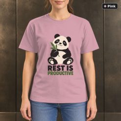 Rest Is Productive Panda T-Shirt, Minimalist Animal Graphic 9