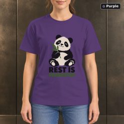 Rest Is Productive Panda T-Shirt, Minimalist Animal Graphic 10