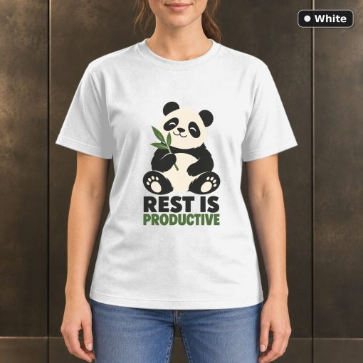 Rest Is Productive Panda T-Shirt, Minimalist Animal Graphic 6