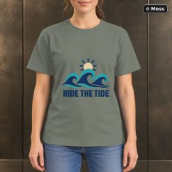 Ride the Tide Wave T-Shirt, Minimalist Ocean Graphic 8