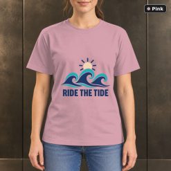 Ride the Tide Wave T-Shirt, Minimalist Ocean Graphic 9