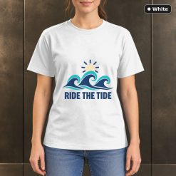 Ride the Tide Wave T-Shirt, Minimalist Ocean Graphic 11