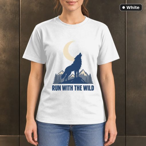 Run With the Wild Wolf T-Shirt, Minimalist Mountain Graphic 6