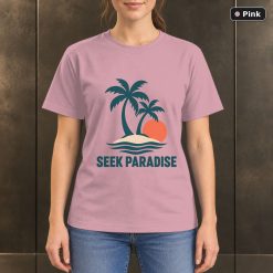 Seek Paradise Island T-Shirt, Minimalist Tropical Nature Graphic 9