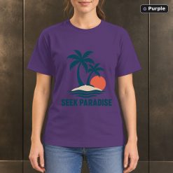 Seek Paradise Island T-Shirt, Minimalist Tropical Nature Graphic 10