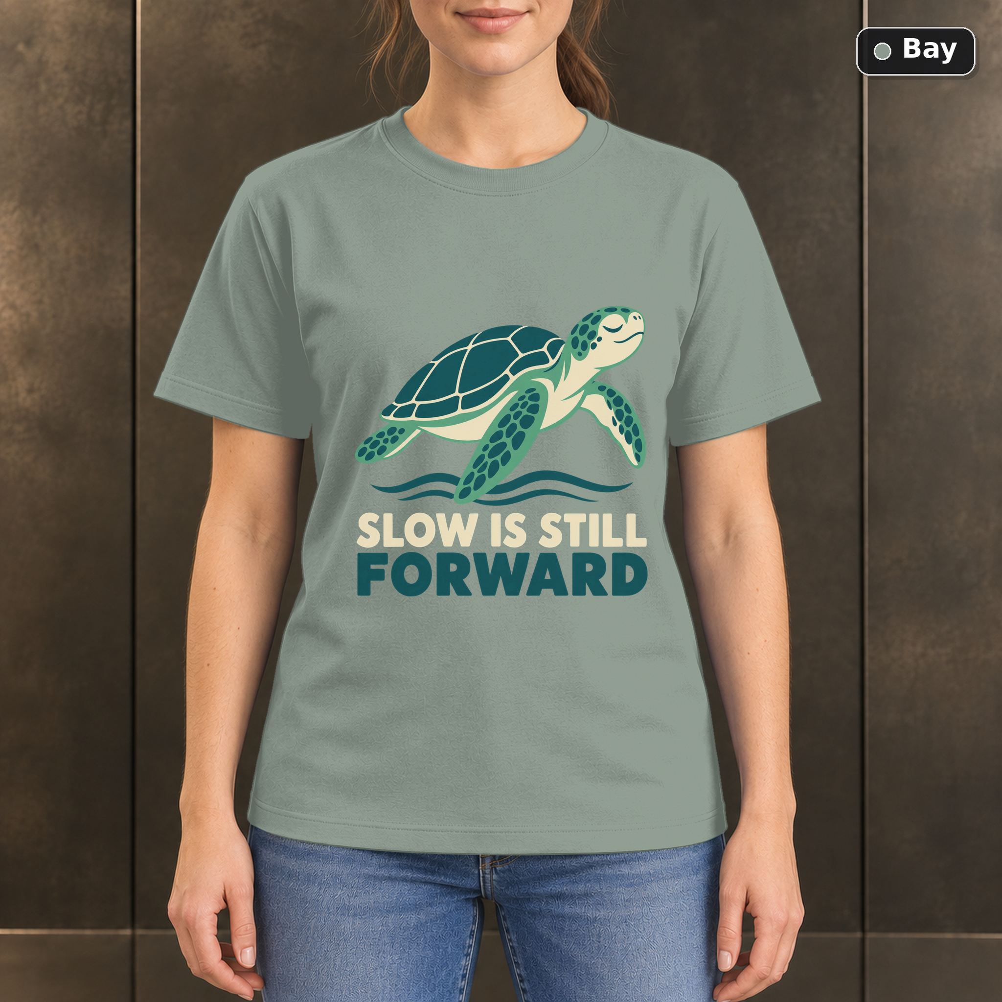 Slow Is Still Forward Sea Turtle T-Shirt, Minimalist Ocean Graphic Slow Is Still Forward Sea Turtle T-Shirt, Minimalist Ocean Graphic