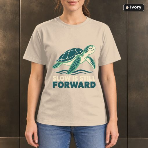 Slow Is Still Forward Sea Turtle T-Shirt, Minimalist Ocean Graphic 2