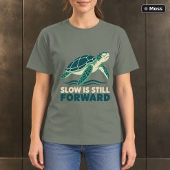Slow Is Still Forward Sea Turtle T-Shirt, Minimalist Ocean Graphic 8
