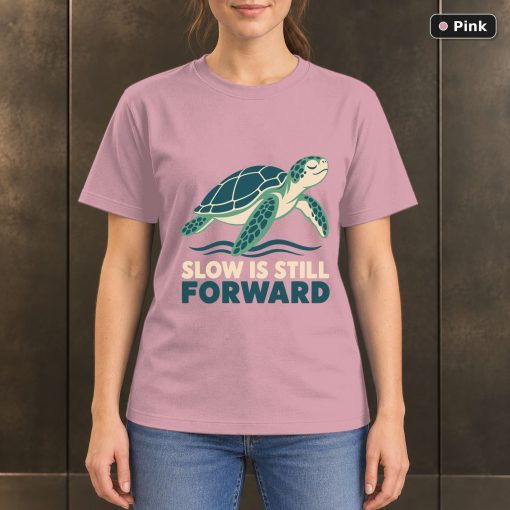 Slow Is Still Forward Sea Turtle T-Shirt, Minimalist Ocean Graphic 4