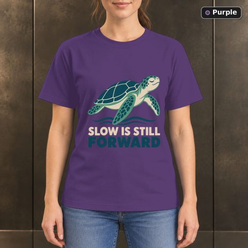 Slow Is Still Forward Sea Turtle T-Shirt, Minimalist Ocean Graphic 5