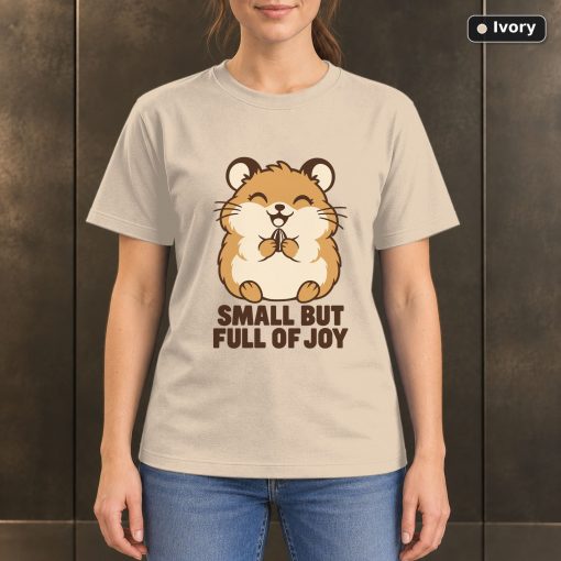 Small But Full of Joy Hamster T-Shirt, Minimalist Pet Graphic 2