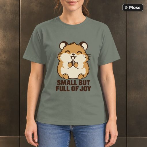 Small But Full of Joy Hamster T-Shirt, Minimalist Pet Graphic 3
