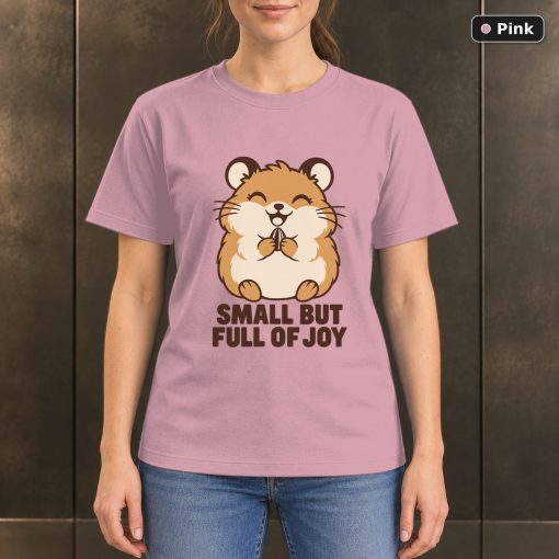 Small But Full of Joy Hamster T-Shirt, Minimalist Pet Graphic 4